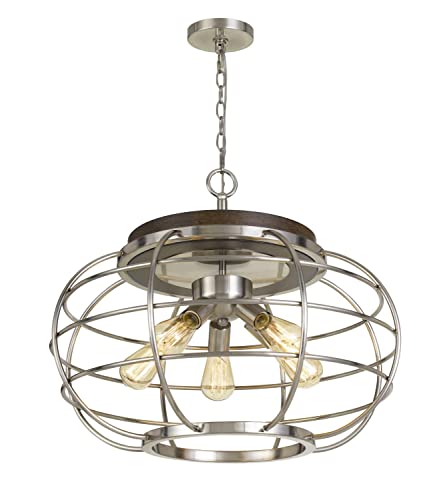Cal Lighting FX-3719-5 Transitional Five Light Chandelier, Bronze Finish, 25 inches, Metal/Wood