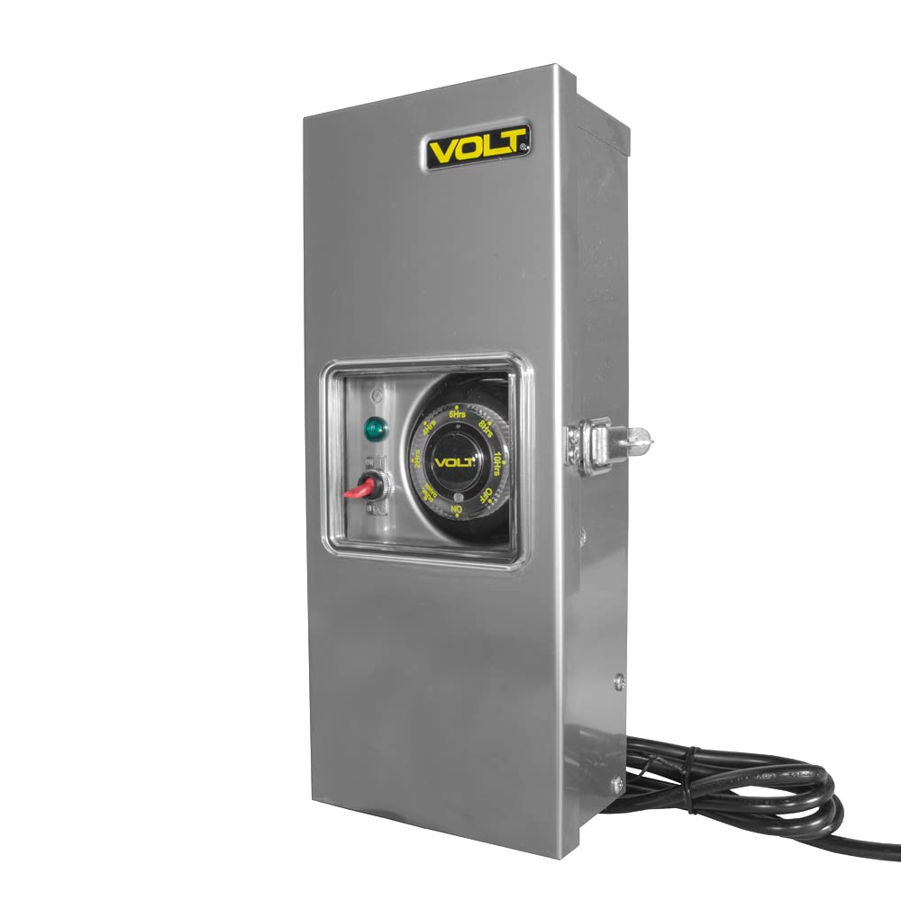 VOLT 100W Slim Line Low Voltage Transformer (15V) with Timer/Photocell for LED Landscape Lighting