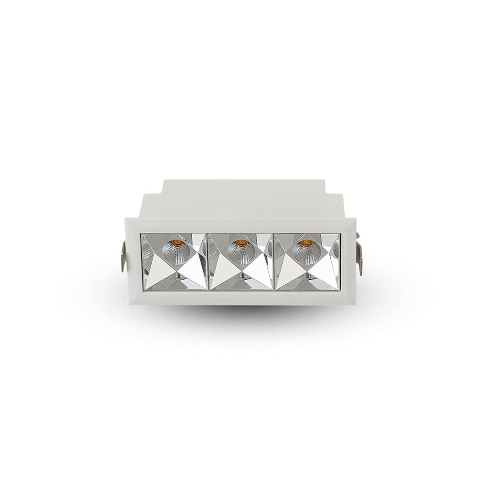 Vonn Lighting Rubik 3-Light Integrated Led 100-277V, Etl Certified, Commercial Grade Ic Rated, Fixed Recessed Downlight With Trim, Beam Angle 34, White, 4.25" L X 1.75" W X 2.25" H