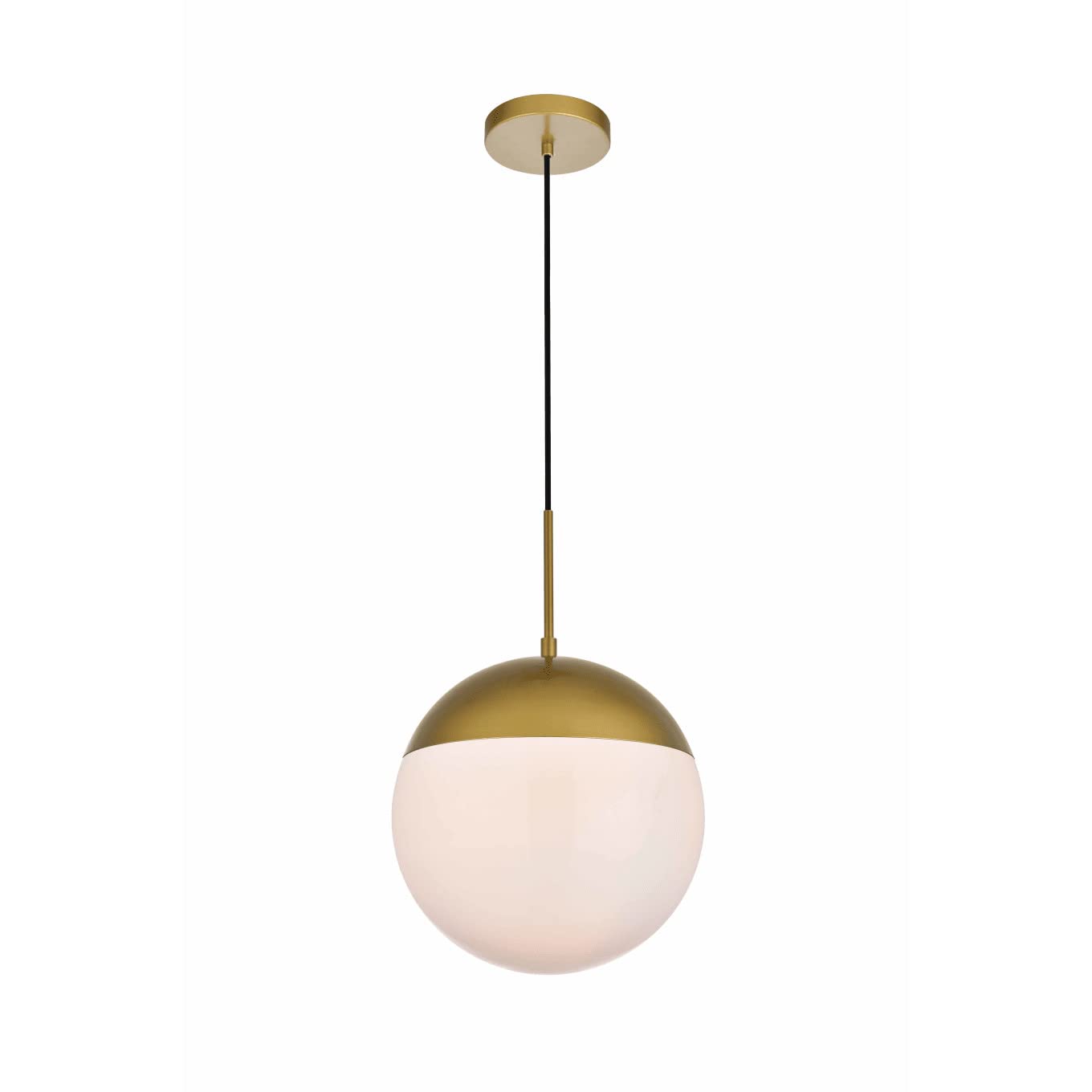 Living District Eclipse 1-Light Metal & Glass Pendant In Frosted White/Black