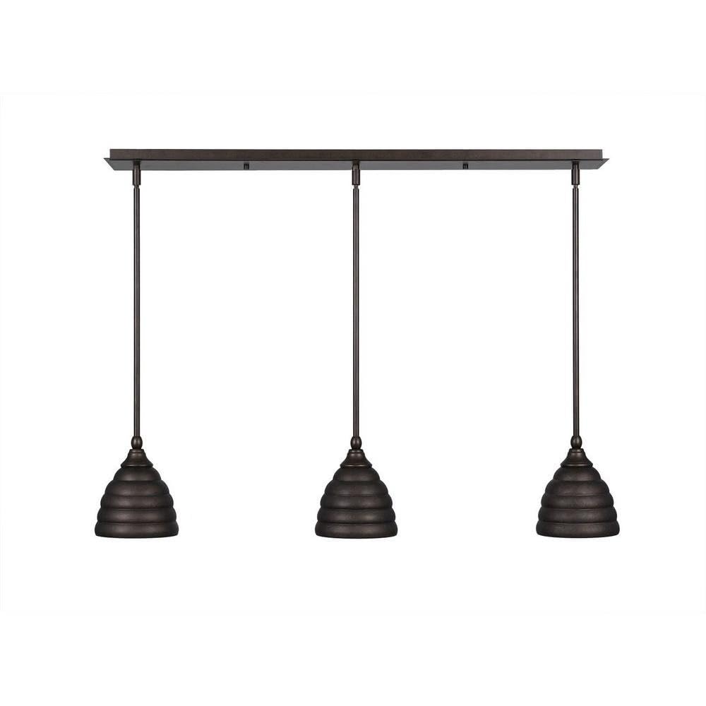 Toltec Lighting 3 Light Linear Pendalier In Bronze (36-Brz-425)