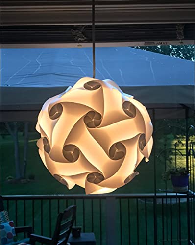 Lightingsky Diy Iq Jigsaw Puzzle Lampshade Ceiling Pendant Lamp Shade Kit With 15 Feet Hanging Light Cord (White, Xxl-20 Inch/50