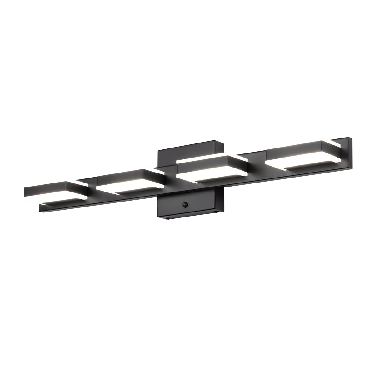 Mirrea 24" Black Vanity Lights - 4-Light Adjustable Led Bathroom Lighting Fixture