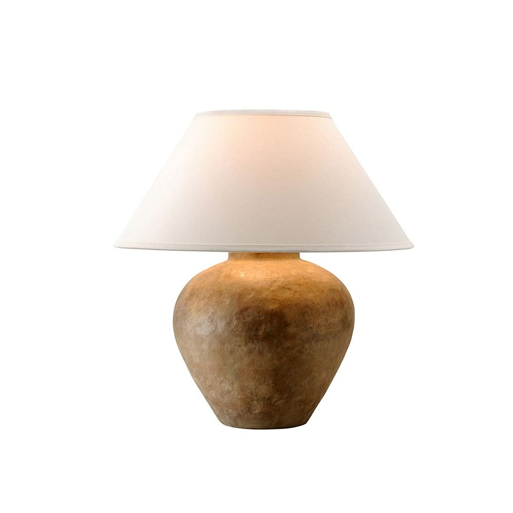 Troy Lighting Ptl1009 Calabria - One Light Table Lamp, Reggio Finish With Off-White Linen Shade