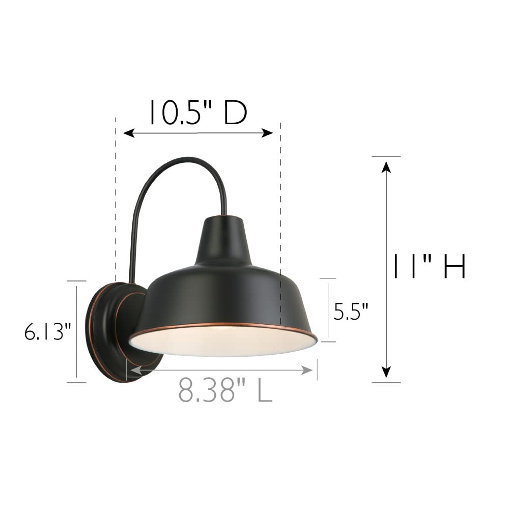 Design House 519504 Mason 1 Light Wall Light, 8 in., Oil Rubbed Bronze, Alloy Steel