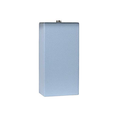 Elegant Designs LC2000-PWK-2PK 2 Pack Modern Leather Table Lamps with White Fabric Shades  Periwinkle