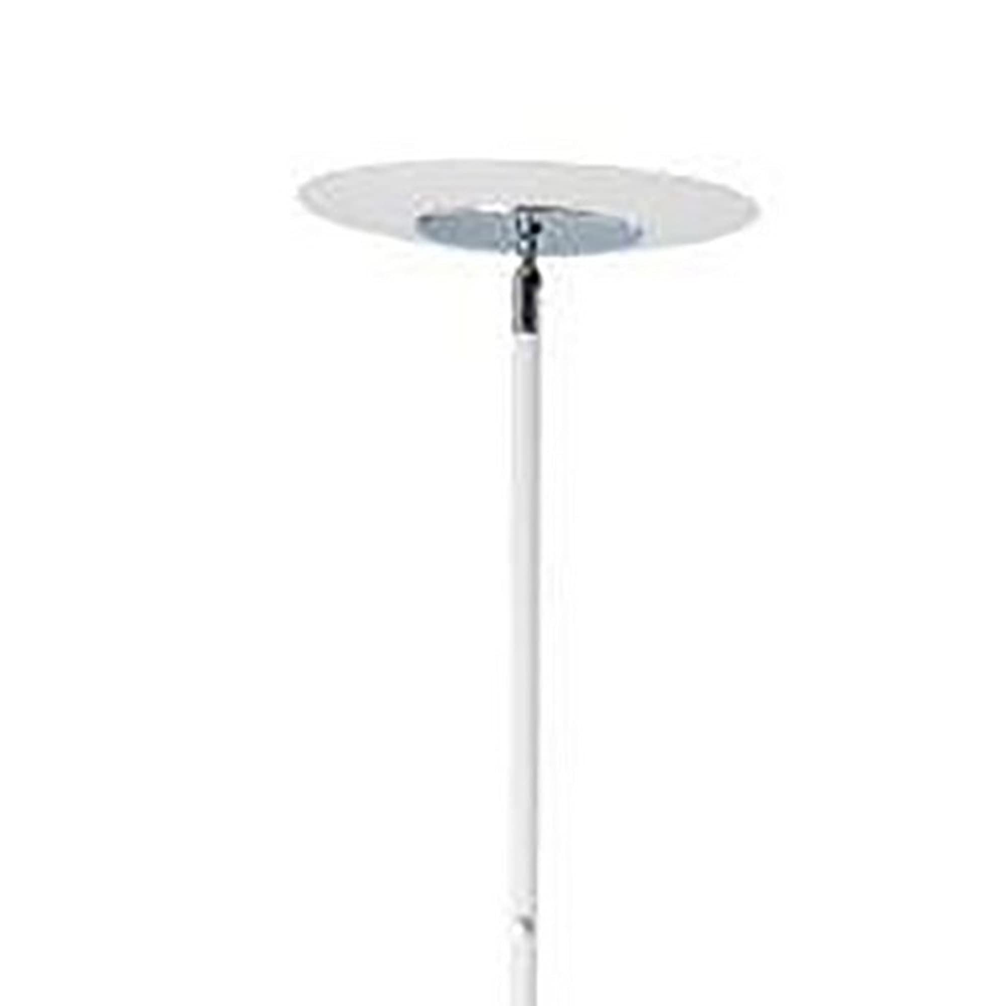 Benzara Bm240395 Floor Lamp With Adjustable Torchiere Head & Sleek Metal Body, White