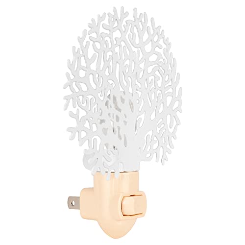 CTW Home Collection Coral Night Light, 4-inch Height, Metal, Whitewash, Model 370756