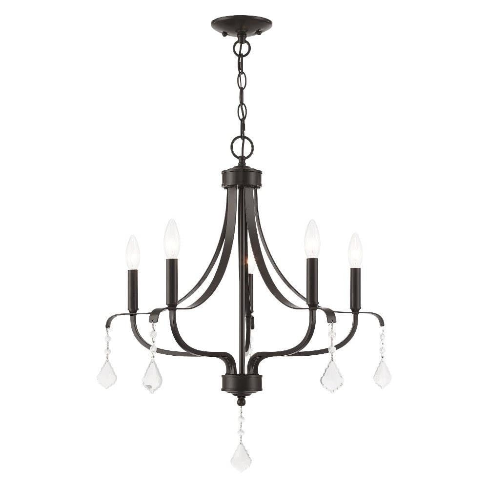 Livex Lighting Laurel 5-Light Chandelier, 24&quot; X 24&quot;, English Bronze, Alloy Steel