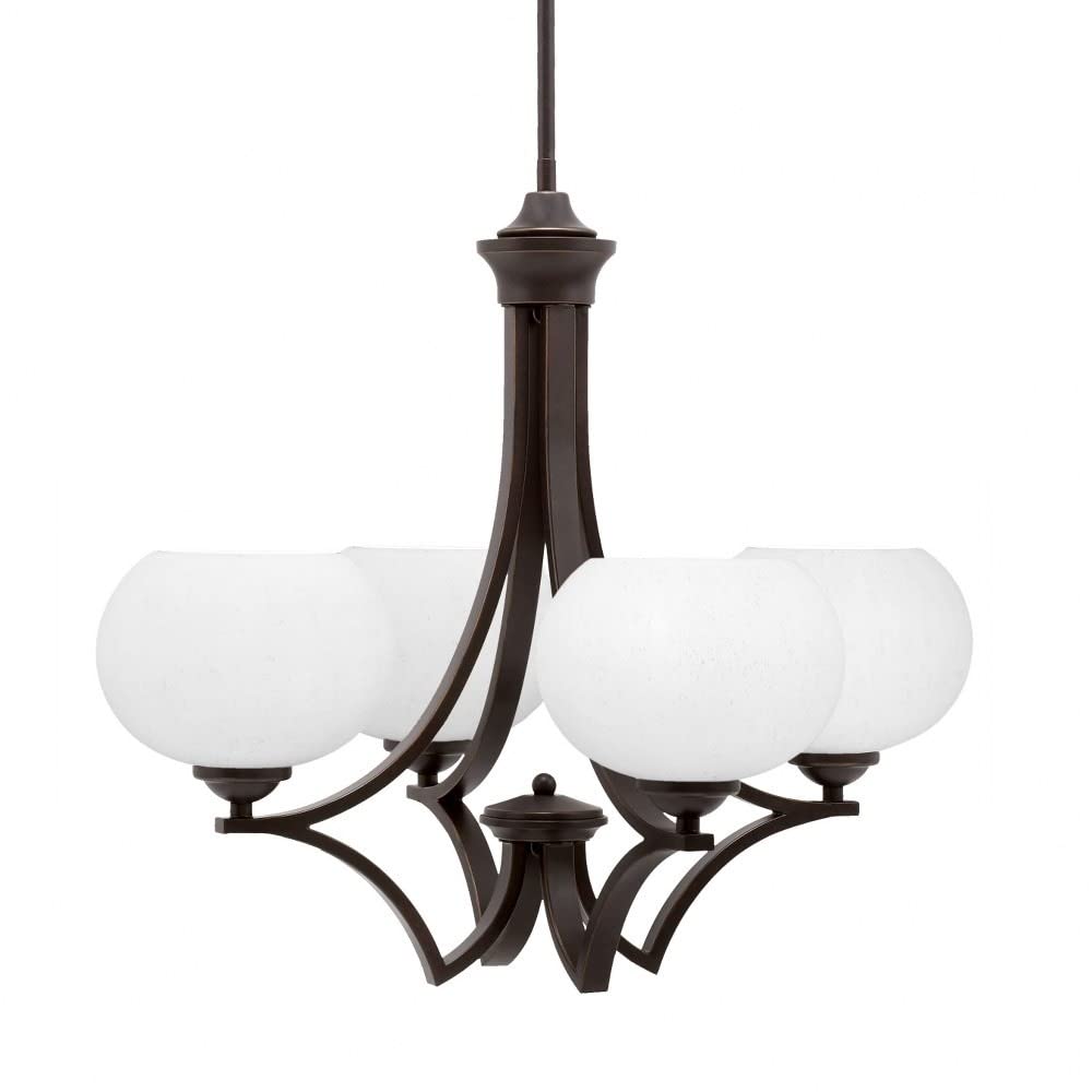Toltec Lighting 564-Dg-212 Zilo - 4 Light Uplight Chandelier-19.75 Inches Tall And 22 Inches Wide, Finish Color: Dark Granite, Glass Color: White Muslin
