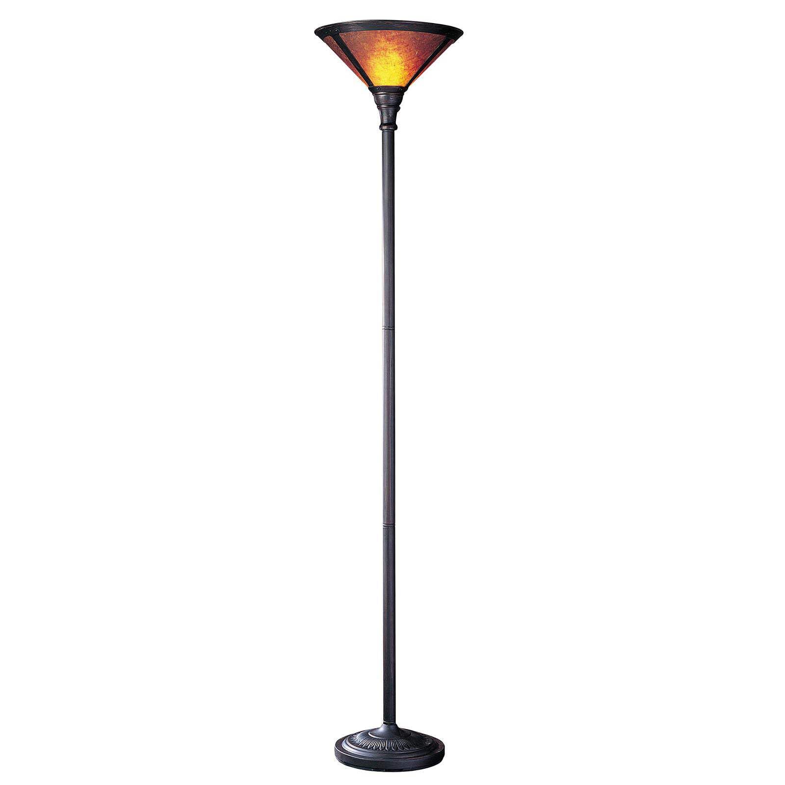 Homeroots 526336 71 In. Rusted Torchiere Floor Lamp With Dome Shade Brown