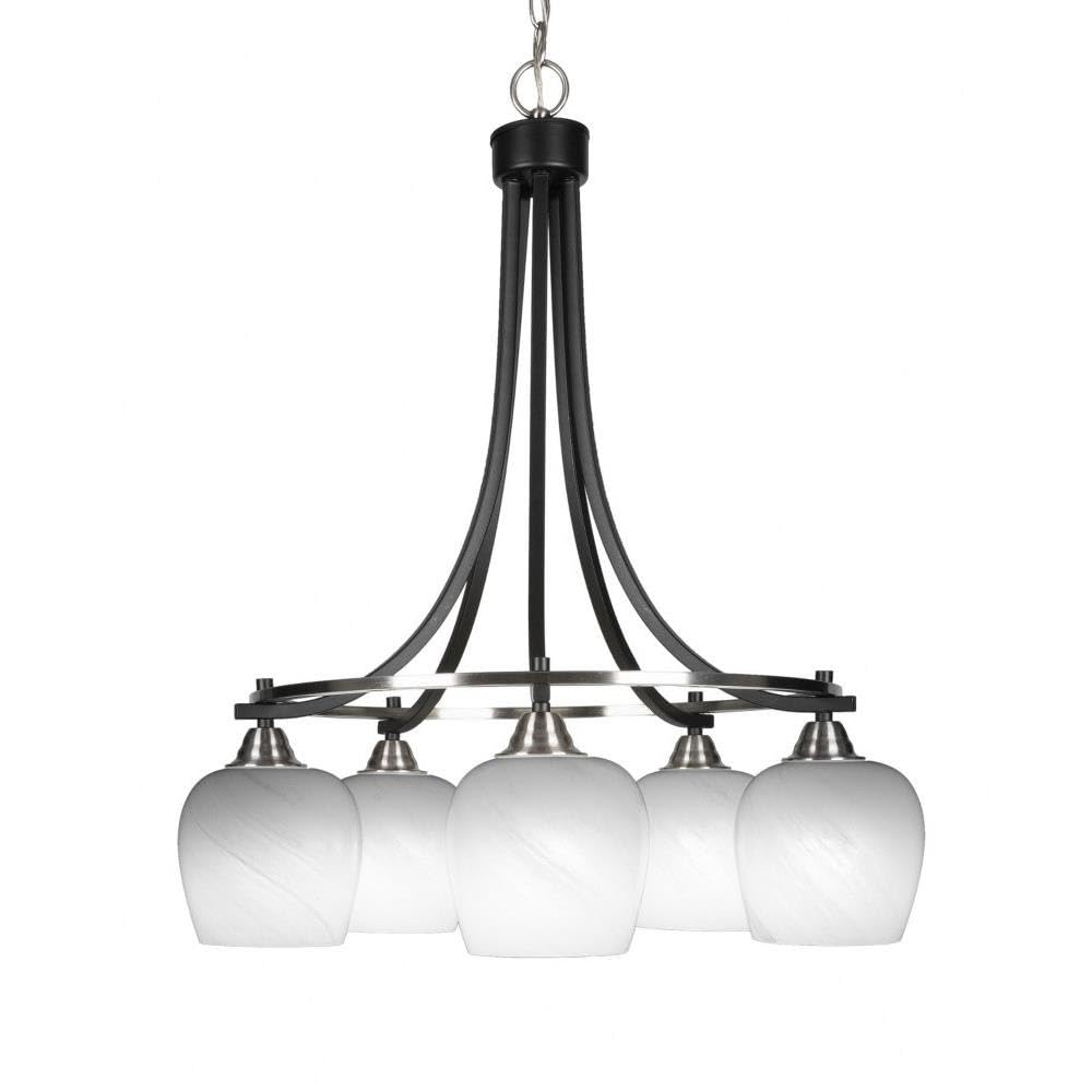 Toltec Lighting Paramount 5 Light Chandelier in Matte Black & Brushed Nickel (3415-MBBN-4811)
