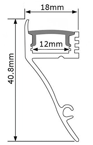 Litever LED Channel System - 4 Pack Aluminum, 1M/3.3ft, Diffused Covers, Mounting Clips, End Caps, Model LL-020-WA, Silver