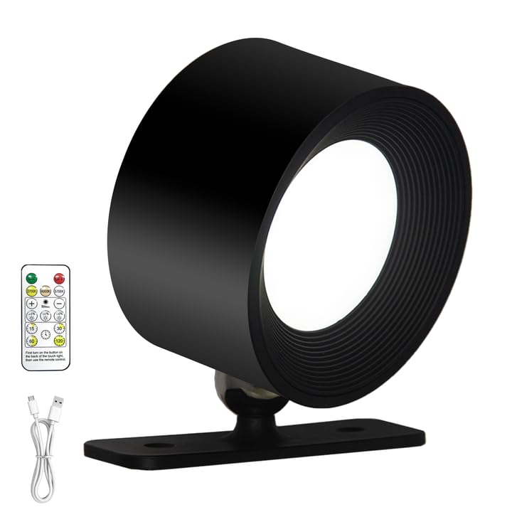 SOUDFK LED Wall Mounted Lights - 3-in-1 Rechargeable Wall Sconce with Remote, Wireless Battery Operated for Bedroom Reading, No 
