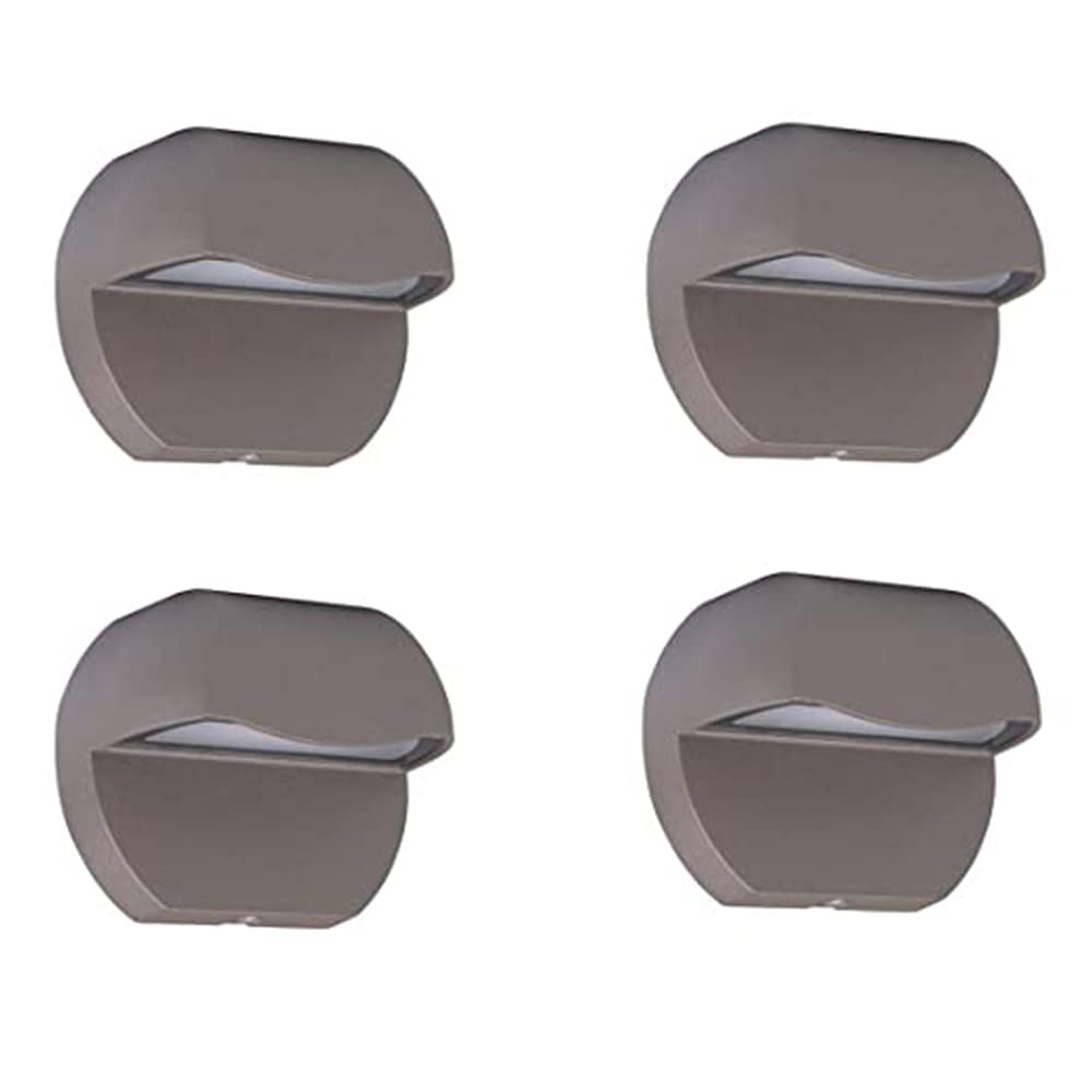 Leelands LED Landscape Lighting, Low Voltage 12V, Cast Aluminum, Warm White, 4-Pack, Textured Bronze Finish, Model 8401-2430-12