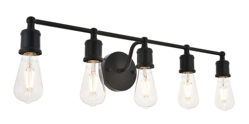 Living District Indoor Modern Home Decorative Bright Ceiling Serif 5 Light Black Wall Sconce