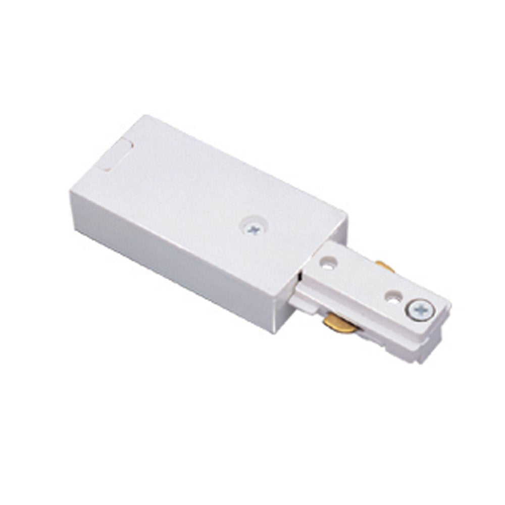 Jesco Lighting LLEWH Live End System Track, 2-Wire Single Circuit, White Finish, Crystal Material
