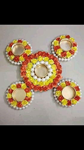 Sanvatsar Sand Casting Diya Set, Standard, Multi Color, 5 Piece