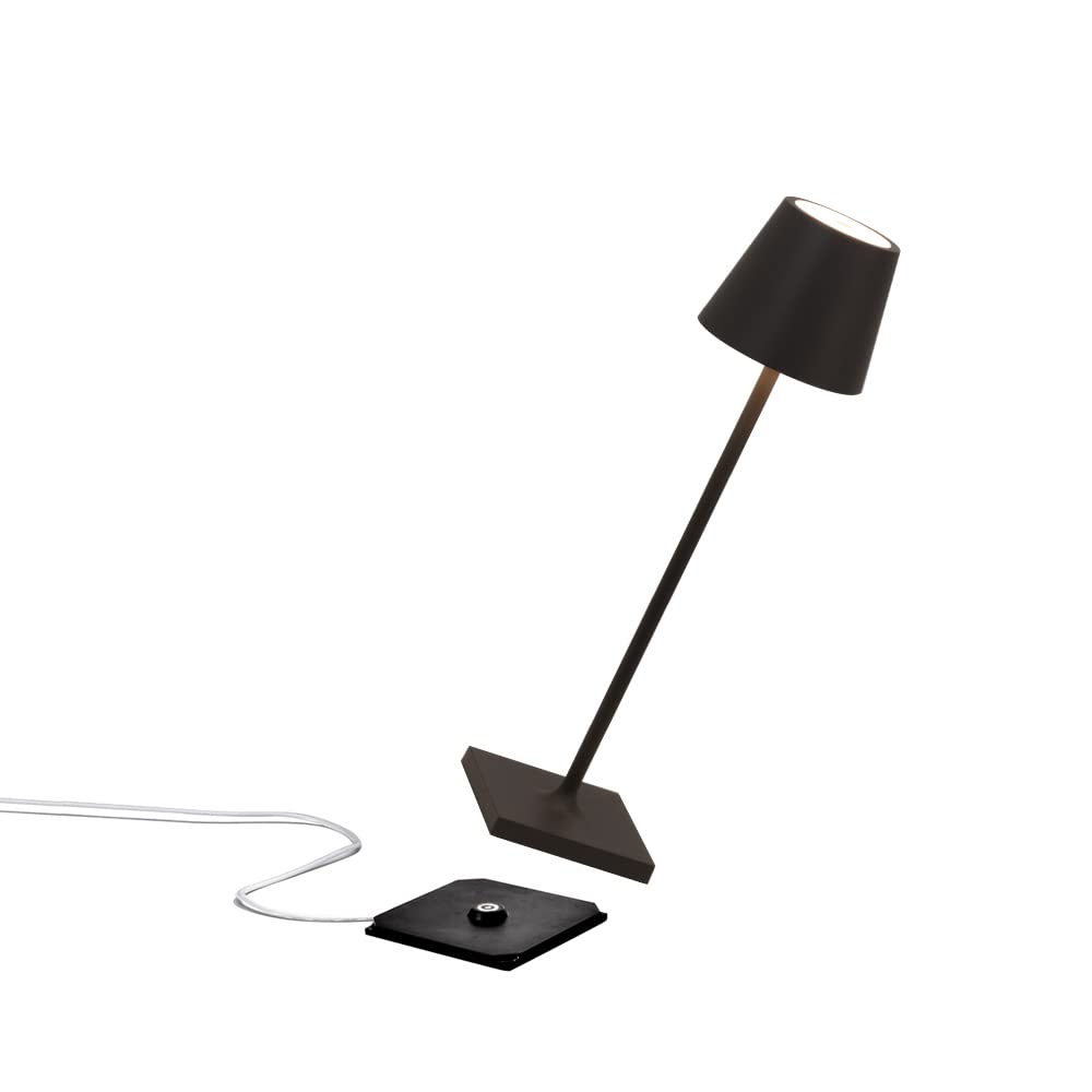 Zafferano Poldina Micro Lamp Rechargeable Cordless Table Lamp Touch Control 10.8 Inches Black Model LD0490D3