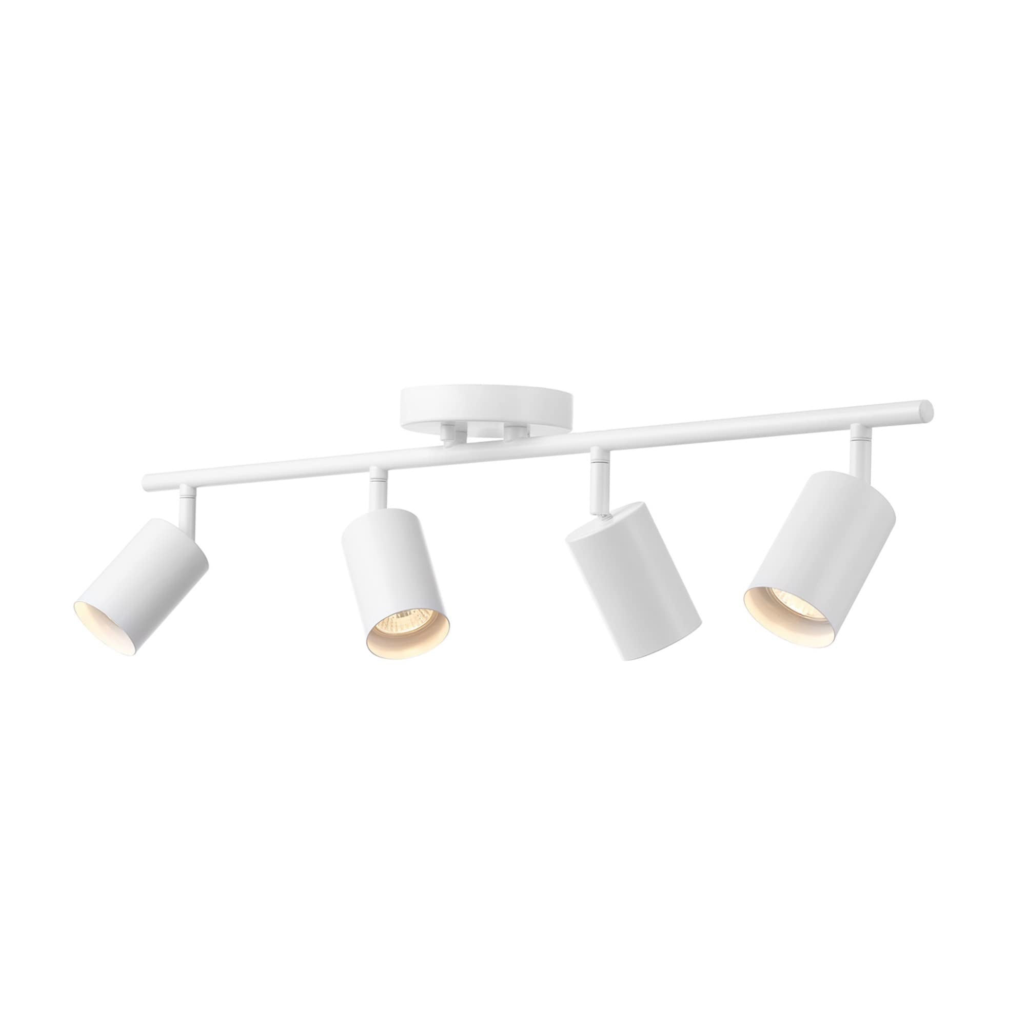 Globe Electric Pratt 4-Light Track Lighting, Matte White, Bulb Not Included