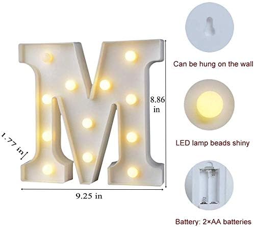 MUMUXI Light Up Letters and Numbers | Battery Powered | Acrylonitrile Butadiene Styrene | Size M | Color M