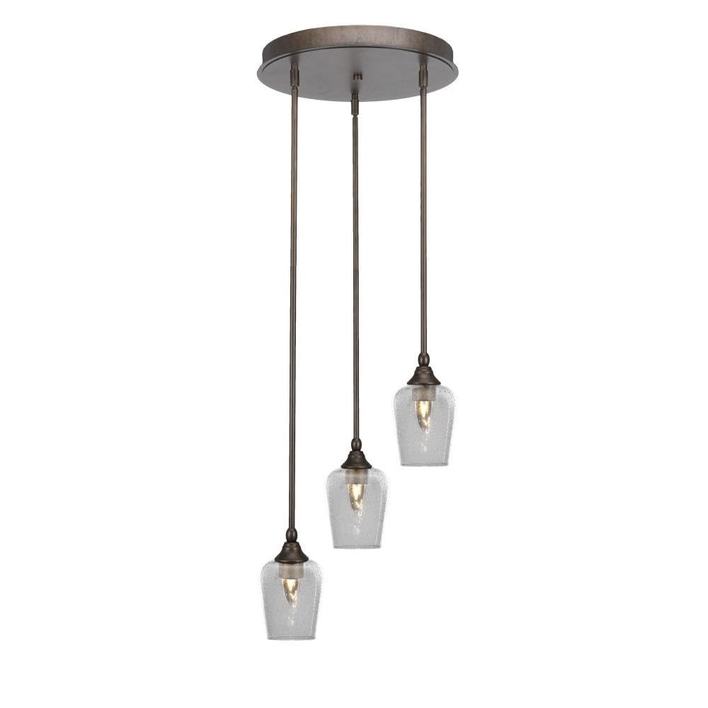 Empire 3 Light Cluster Pendalier in Bronze (2143-BRZ-210)