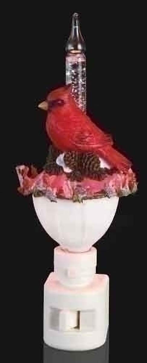 Roman 46673 Cardinal Bubble Light Night Light, Plastic, 6in, As Shown