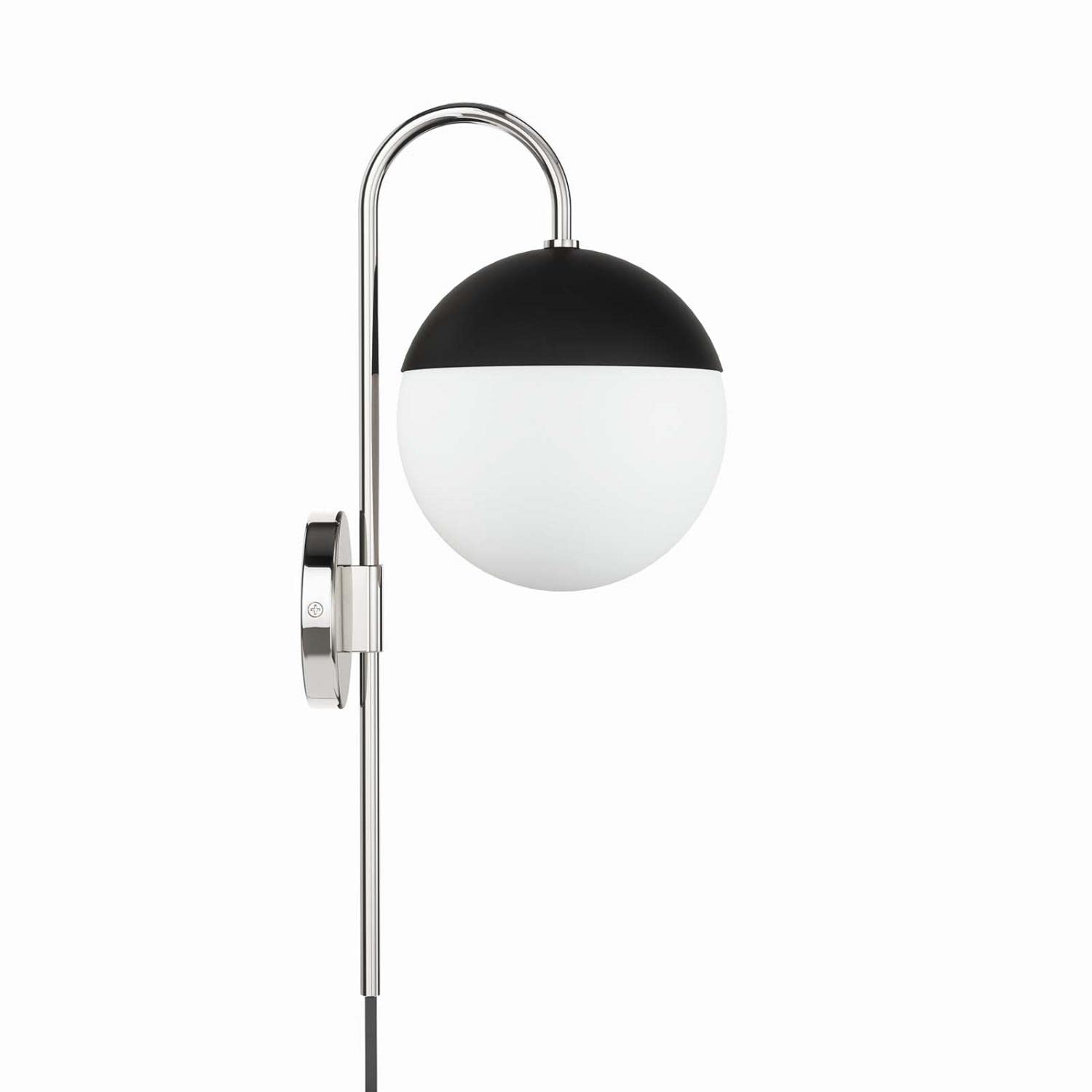 Modway Stellar 1-Light Wall Sconce in Opal Polished Nickel, 7 x 9.5 x 20