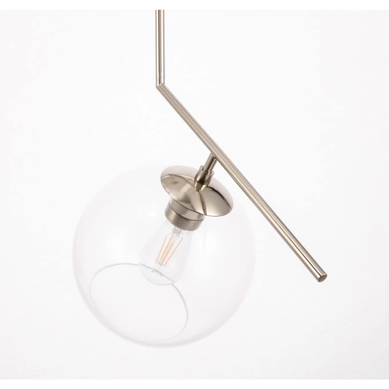 Living District Chrome Glass Pendant Light - Modern Decorative Ceiling Fixture, 1 Light