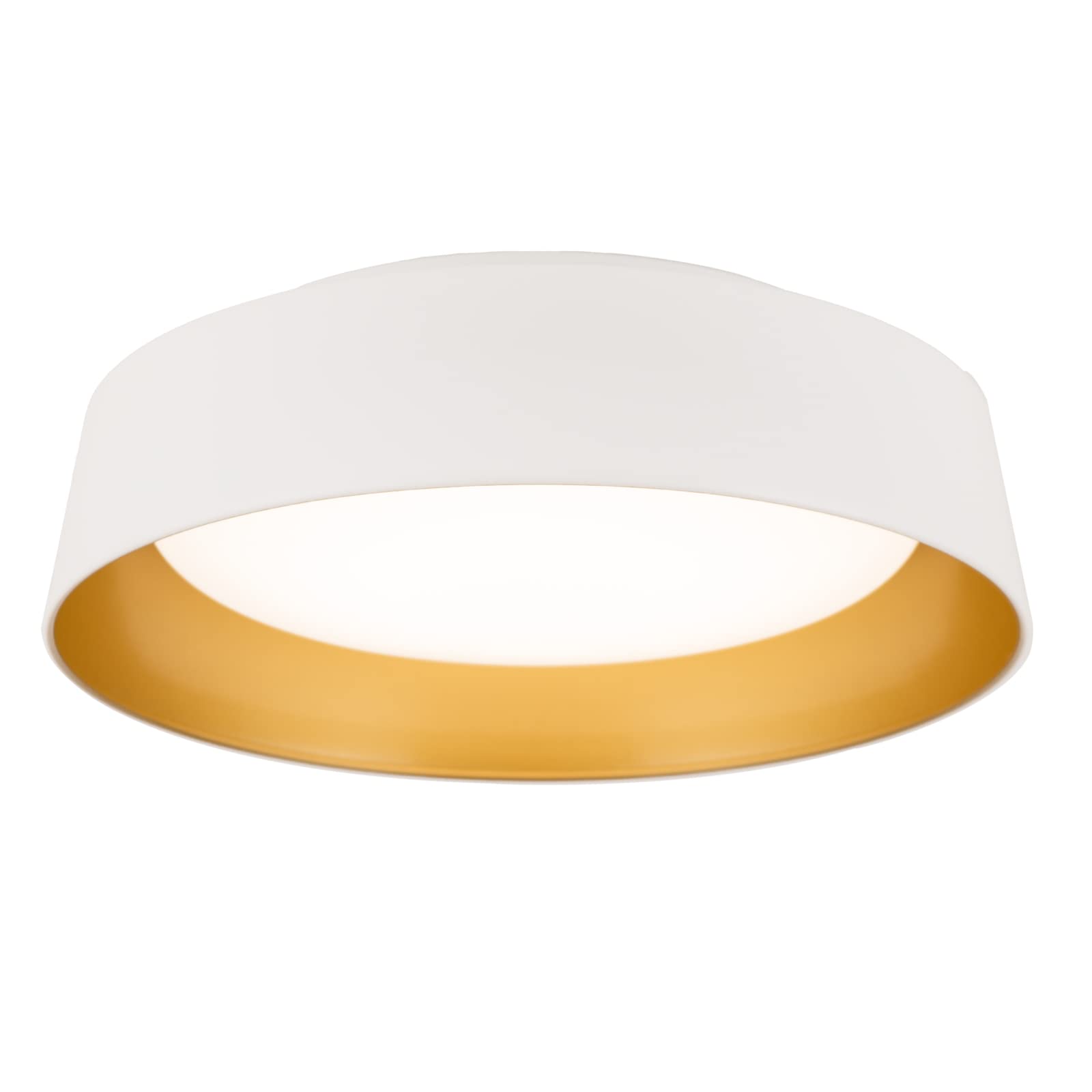 Flynix 12.5 Inch LED Flush Mount Ceiling Light Fixture, 26W, Super Bright 1350 Lumen, 3 Color 3000K/4000K/5000K, Matt White with Gold Inside, Dimmable Ceiling Lamp for Bedroom Hallway Bathroom Outdoor