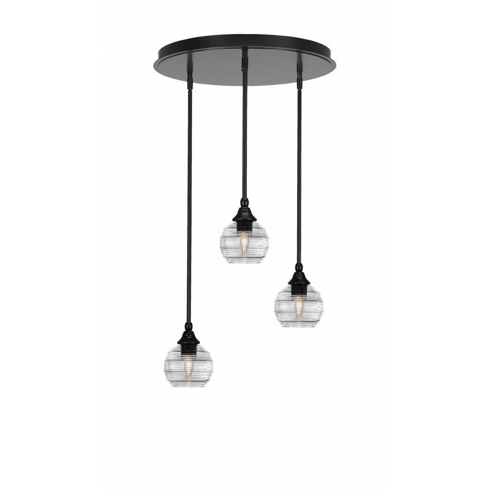 Empire 3 Light Cluster Pendalier in Matte Black Finish (2183-MB-5110)