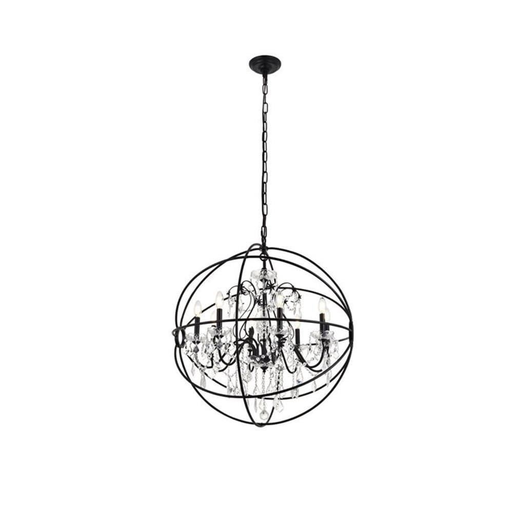 Living District Cordelia 8-Light Transitional Metal Pendant in Black
