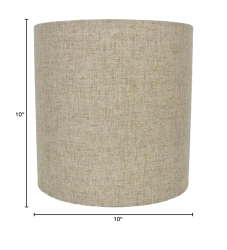 Urbanest 10 Linen Drum Lamp Shade - Natural Flax, Spider-Fitter, Perfect for Modern Home Decor