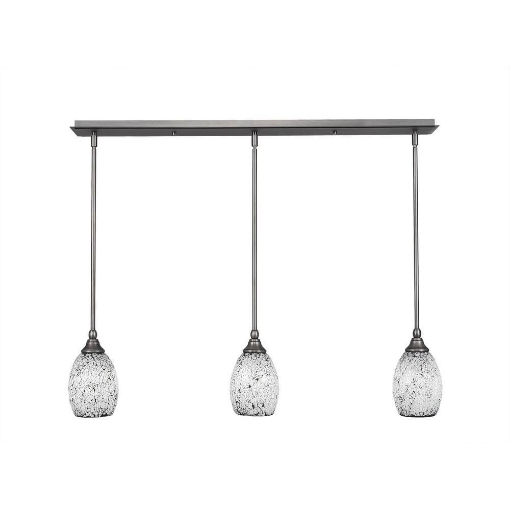 Toltec Lighting 3 Light Linear Pendalier In Brushed Nickel (36-Bn-4165)