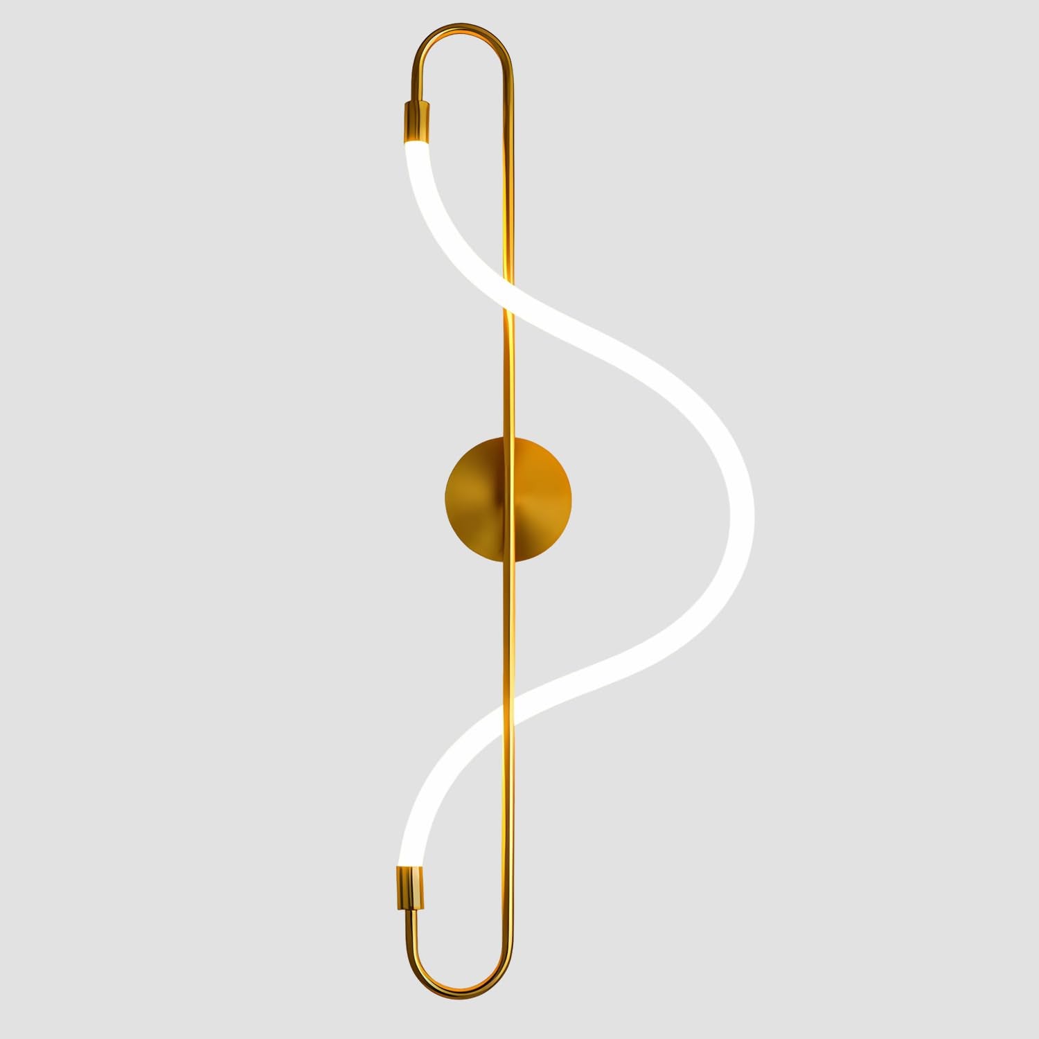 KCO Modern LED Wall Sconce Brushed Gold Metal Bathroom Lamp Model W1100-A