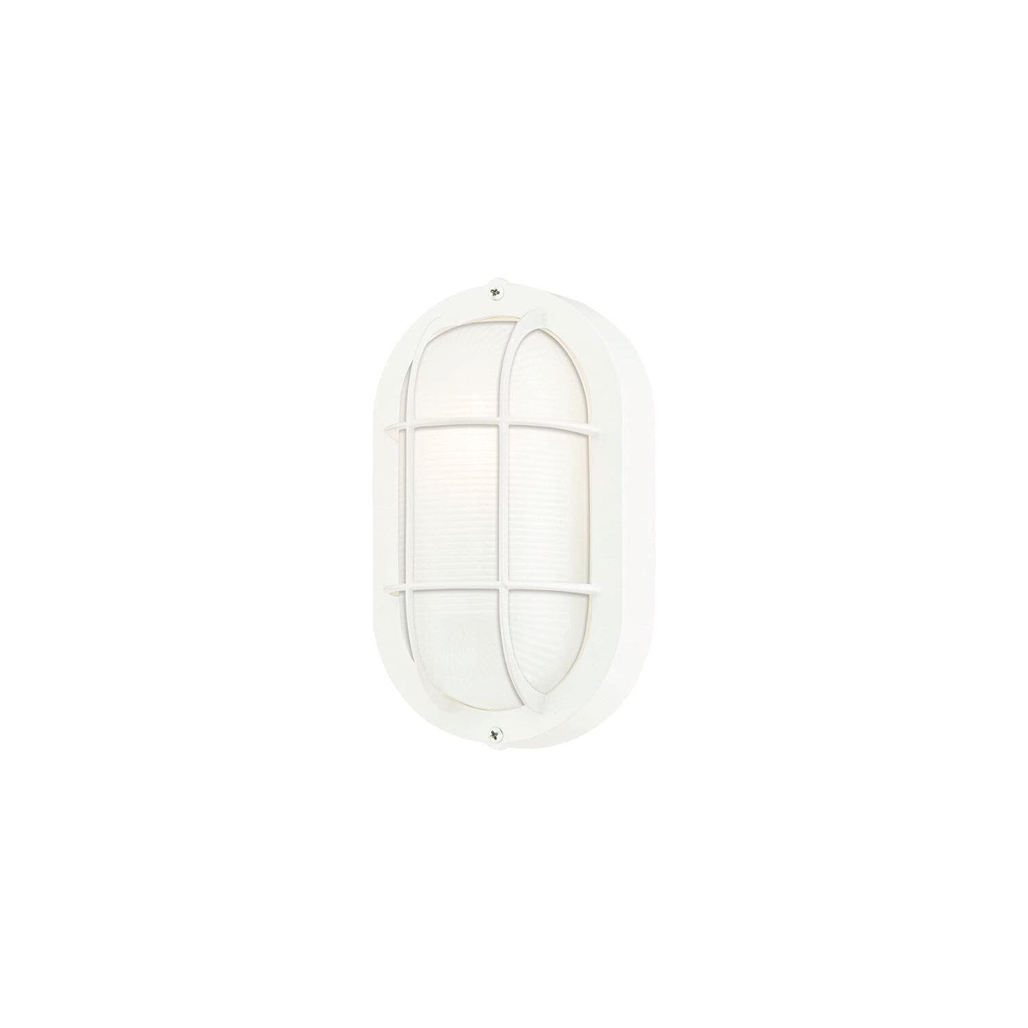 Westinghouse Outdoor Wall Fixture, One-Light, Alloy Steel, Oblong, White Finish, Model 6783500, White Glass Lens