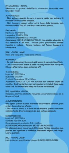 ITOTAL - Lamp with Internal Movement of Colored Bubbles/Colorful Flow and Hypnotic Wax 3.93 x 15.74 in/with US Plug (Blue & Whit