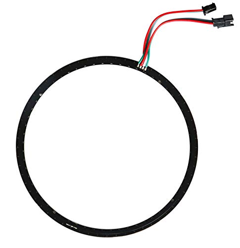 WESIRI WS2812B 60 LEDs RGB LED Ring Lamp Light, Individually Addressable, Black, DC5V, Mini Controller