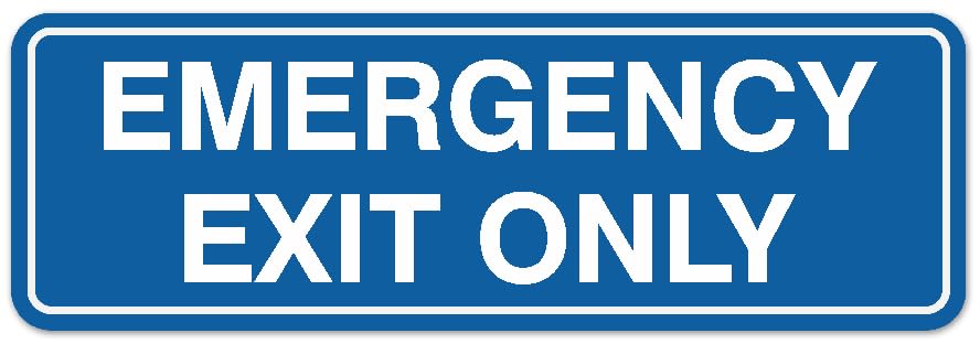 Signs ByLITA Standard Emergency Exit Only Sign - Easy Installation | Durable Wall or Door Sign (Blue) - Small