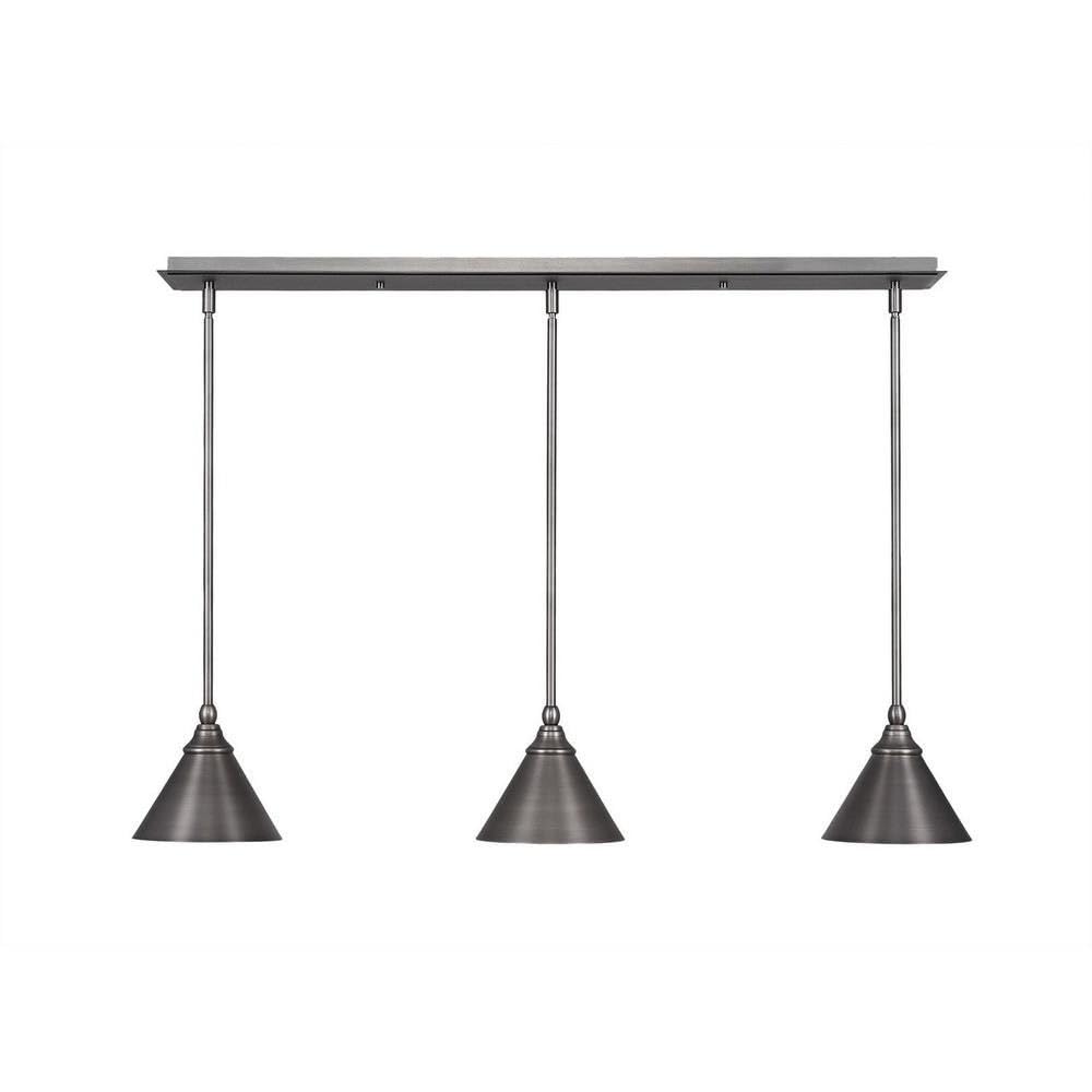 Toltec Lighting 3 Light Linear Pendalier In Brushed Nickel (36-Bn-421)