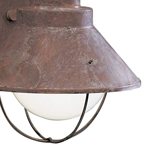 Kichler Seaside Outdoor Wall Light, 1 Light, 12.25-Inch, Aluminum/Glass, Model 9022OB, Olde Brick Finish