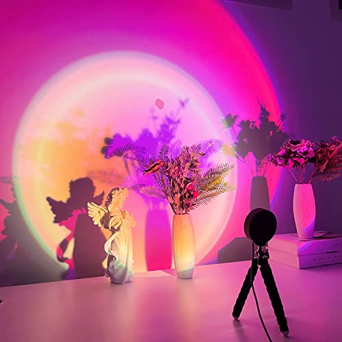 Balkwan Sunset Lamp Projection 16 Color Remote Projection Lamp Led Romantic Visual Led Light Network Red Light With Usb Modern F
