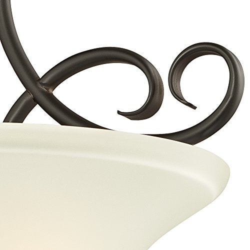 Westinghouse Dunmore Two-Light Indoor Semi-Flush Ceiling Light, Frosted Glass, Oil Rubbed Bronze Finish, 2-Light, White/Black, Model 6306500