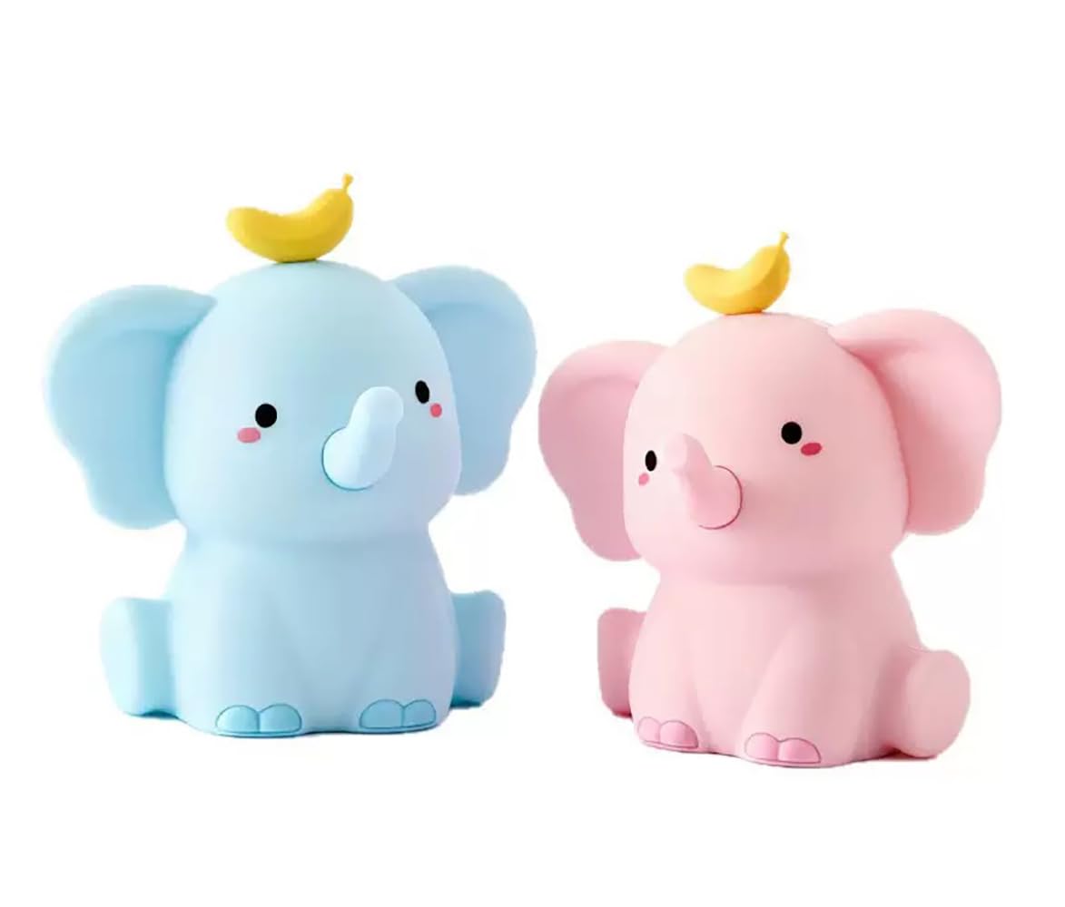 Elephant Night Light for Kids, LED Squishy Animal Night Lamp Rechargeable, Novelty Nursery Lamp Nightlight for Kids, 2 Levels Di