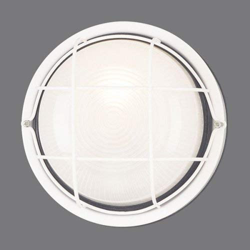 Westinghouse One-Light Outdoor Wall Fixture, Alloy Steel, Round, White Finish, Model 6783600