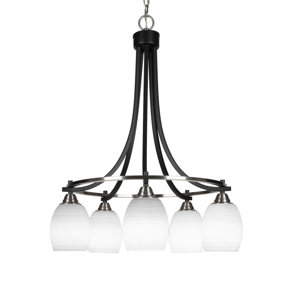 Toltec Lighting Paramount 5 Light Chandelier in Matte Black & Brushed Nickel (3415-MBBN-4021)