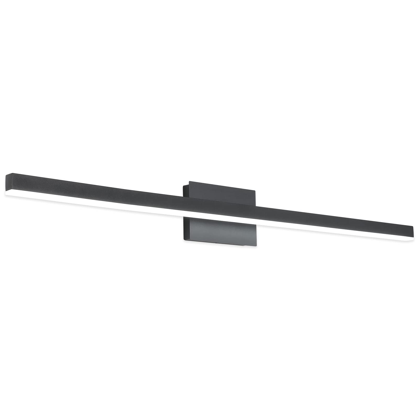 Joossnwell LED Vanity Light 30W 6000K Aluminum 47.2in Black Modern Bathroom Fixture Model 7560