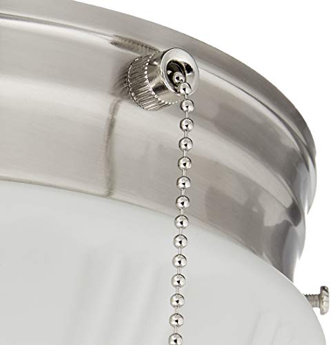 Westinghouse Two-Light Flush-Mount Ceiling Fixture, Brushed Nickel, Frosted Glass, 8.75 Inch Diameter, Model 6721000