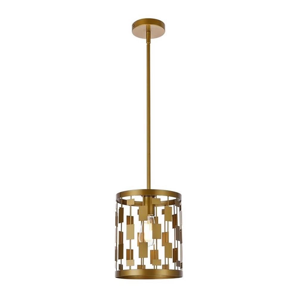 Living District Levante 1-Light Mid-Century Metal Pendant in Brass Finish