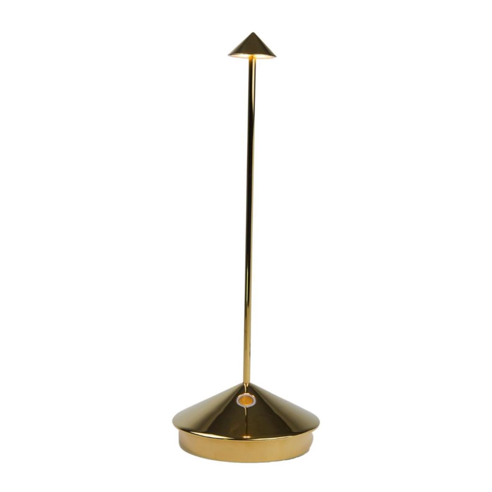 Zafferano, Pina Pro Lamp with Glossy Gold Finish, Rechargeable Cordless Table Lamp with Touch Controls, Usable as an Indoor Lamp